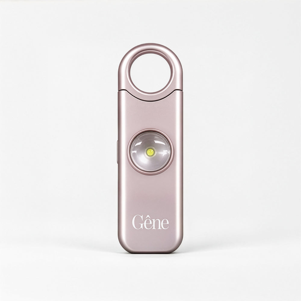 Gêne personal safety alarm in Silver, satin brushed aluminium keychain alarm #Silver