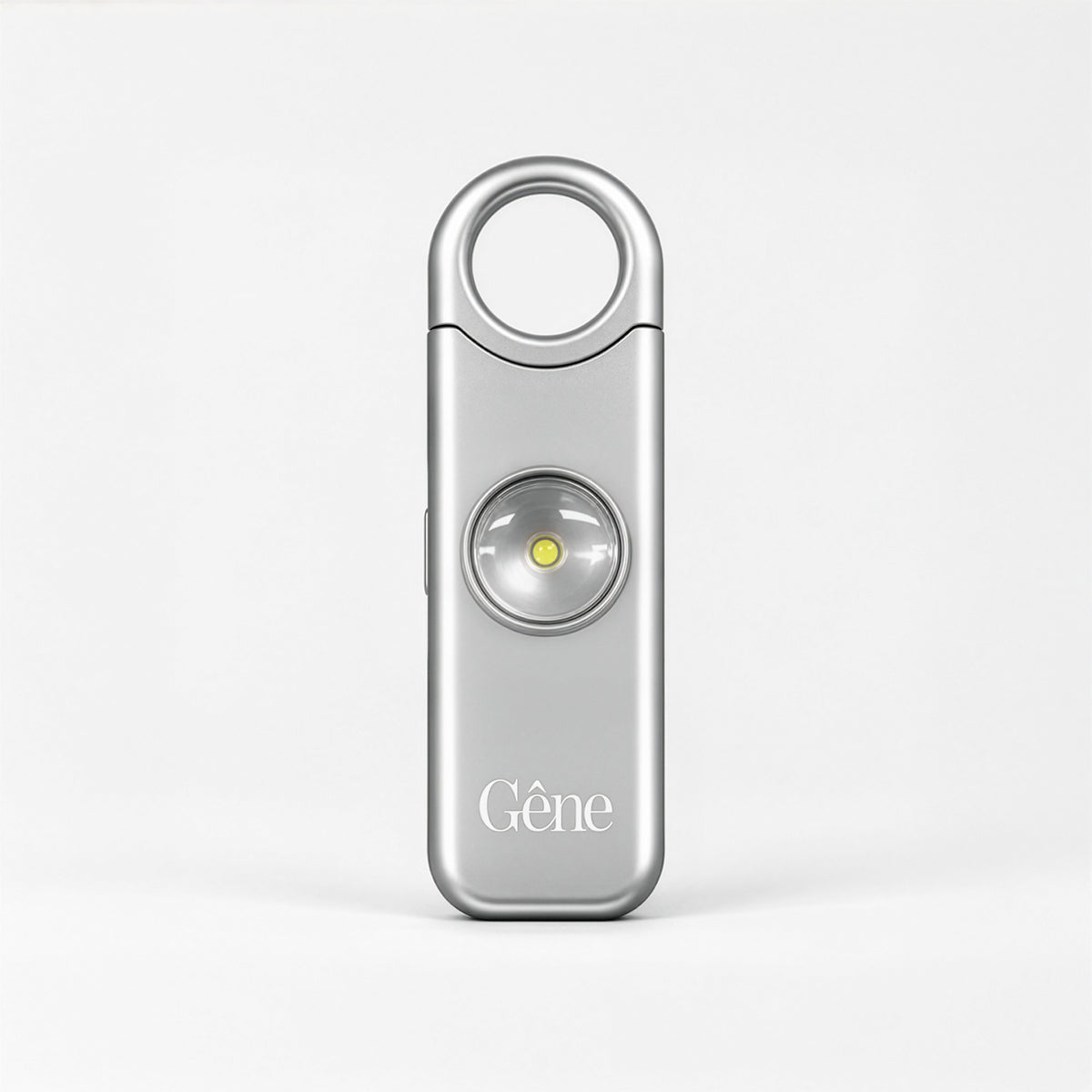 Gêne personal safety alarm in Silver, satin brushed aluminium keychain alarm #Silver