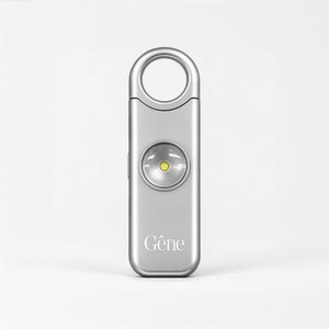 Gêne personal safety alarm in Silver, satin brushed aluminium keychain alarm #Silver